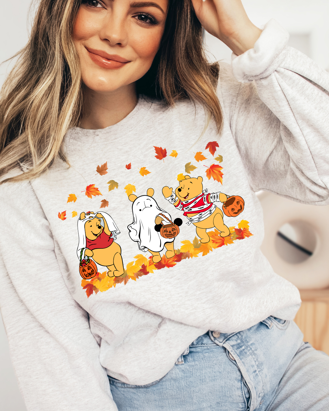 Pooh Fall Leaves