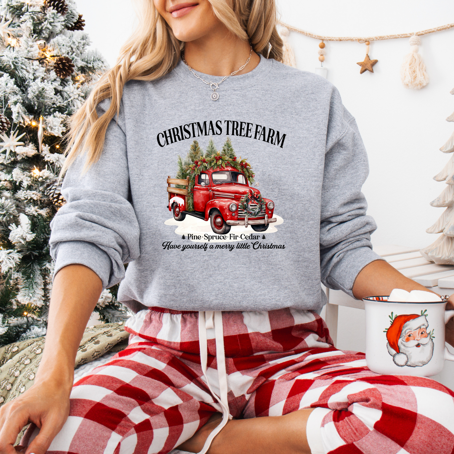 Christmas Tree Farm Red. Truck