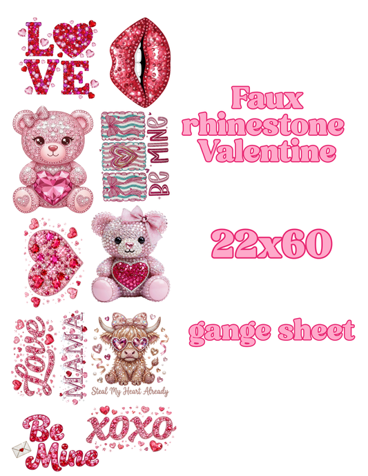 Valentine Rhinestone Gang sheet