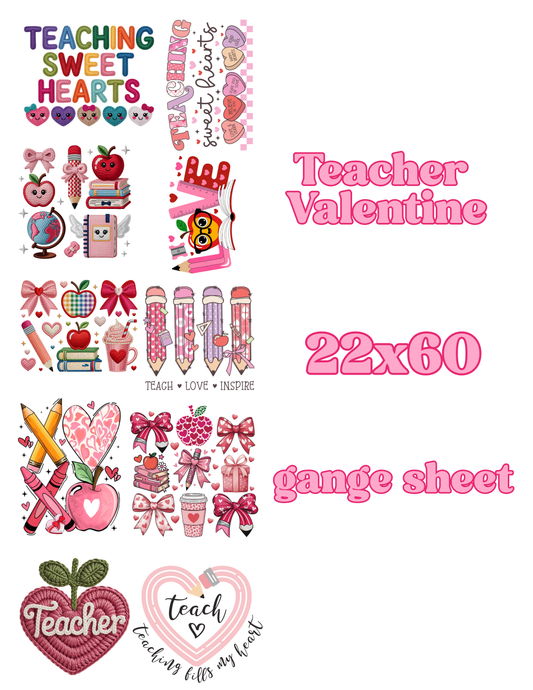 Teacher Valentine gang sheet